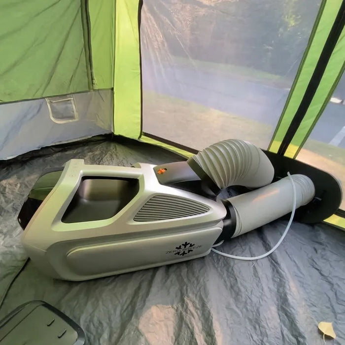 ZERO BREEZE Portable AC Tent Venting Kit For Mark 3 inside the tent